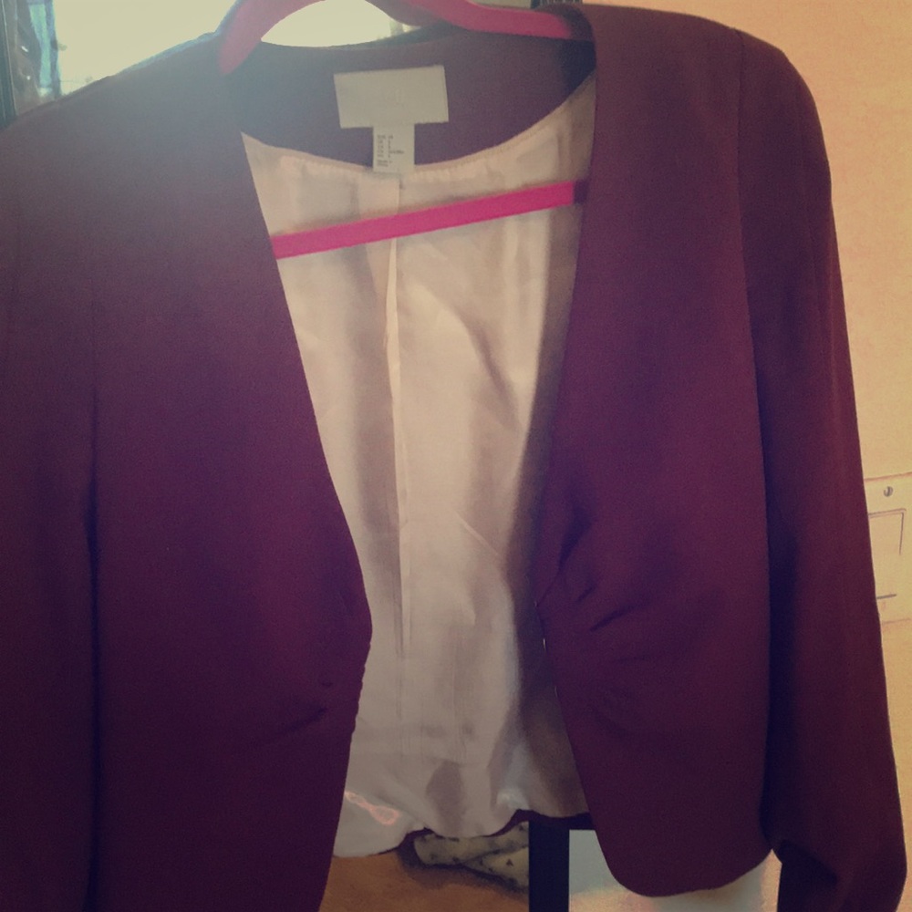 H&M burgundy blazer